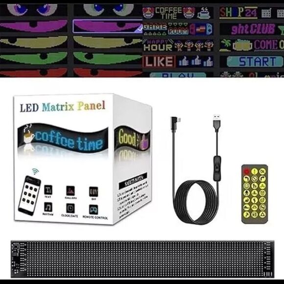 RGB Matrix Pixel Panel Scrolling Bright Advertising LED Signs (16x96 pix-7x36in) - Picture 1 of 10